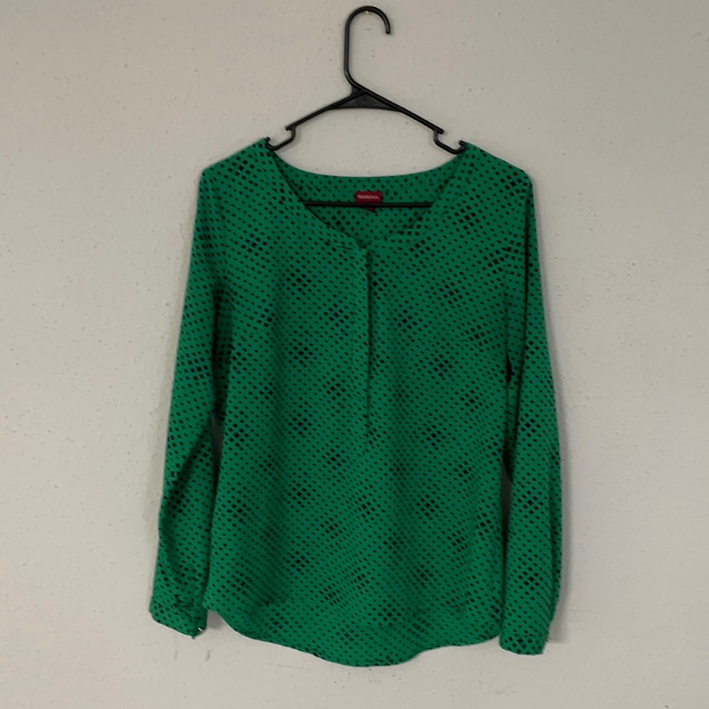Green patterned blouse